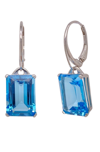 Sterling Silver Blue Topaz Earrings. HIM1