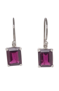 Sterling Silver Rhodolite Garnet Earrings. GA-465