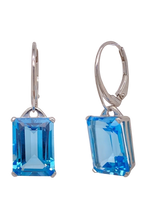 Load image into Gallery viewer, Sterling Silver Blue Topaz Earrings. HIM1
