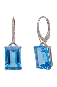 Sterling Silver Blue Topaz Earrings. HIM1