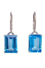 Load image into Gallery viewer, Sterling Silver Blue Topaz Earrings. HIM1
