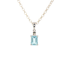 Load image into Gallery viewer, 9ct White Gold Aquamarine Pendant. CYP1116
