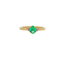 Load image into Gallery viewer, 9ct Yellow Gold Emerald and Diamond Ring. CYR2286E
