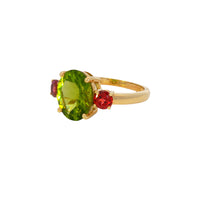 Load image into Gallery viewer, 9ct Yellow Gold Peridot and Rhodolite Garnet Ring. CYR8057P
