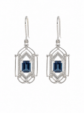 Load image into Gallery viewer, Sterling Silver London Blue Topaz Metro Earrings. J193SLBT
