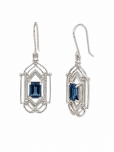 Load image into Gallery viewer, Sterling Silver London Blue Topaz Metro Earrings. J193SLBT

