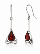 Load image into Gallery viewer, Sterling Silver Garnet Eiffel Earrings. J424SG
