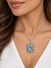 Load image into Gallery viewer, Sterling Silver Blue Topaz, Peridot, Tourmaline &amp; Cubic Zirconia Enhancer. HIM129

