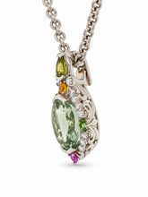 Load image into Gallery viewer, Sterling Silver Prasiolite &amp; Multi-Gemstone Openable Enhancer. HIM131
