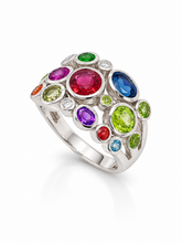 Load image into Gallery viewer, Sterling Silver Multi Gemstone Ring. HIM133
