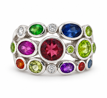 Load image into Gallery viewer, Sterling Silver Multi Gemstone Ring. HIM133
