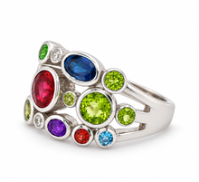 Load image into Gallery viewer, Sterling Silver Multi Gemstone Ring. HIM133
