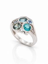 Load image into Gallery viewer, Sterling Silver Tourmaline &amp; Cubic Zirconia Ring. HIM147
