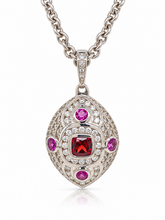 Load image into Gallery viewer, Sterling Silver Garnet, Rhodolite Garnet and Cubic Zirconia Enhancer. HIM149
