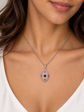Load image into Gallery viewer, Sterling Silver Garnet, Rhodolite Garnet and Cubic Zirconia Enhancer. HIM149
