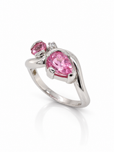 Load image into Gallery viewer, Sterling Silver Pink Tourmaline and Cubic Zirconia Ring. HIM150
