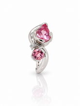 Load image into Gallery viewer, Sterling Silver Pink Tourmaline and Cubic Zirconia Ring. HIM150
