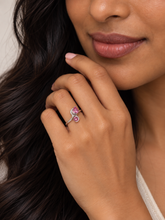 Load image into Gallery viewer, Sterling Silver Pink Tourmaline and Cubic Zirconia Ring. HIM150
