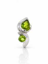 Load image into Gallery viewer, Sterling Silver Green Tourmaline and Cubic Zirconia Ring. HIM151
