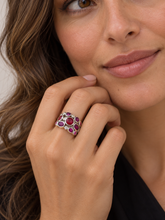 Load image into Gallery viewer, Sterling Silver Garnet, Rhodolite Garnet &amp; Cubic Zirconia Ring. HIM137
