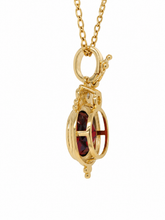 Load image into Gallery viewer, 9ct Yellow Gold Garnet and Diamond Enhancer Pendant. P944

