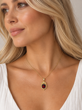 Load image into Gallery viewer, 9ct Yellow Gold Garnet and Diamond Enhancer Pendant. P944
