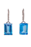 Load image into Gallery viewer, Sterling Silver Blue Topaz Earrings. HIM1
