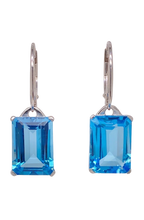 Load image into Gallery viewer, Sterling Silver Blue Topaz Earrings. HIM1
