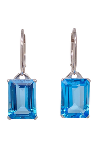 Sterling Silver Blue Topaz Earrings. HIM1