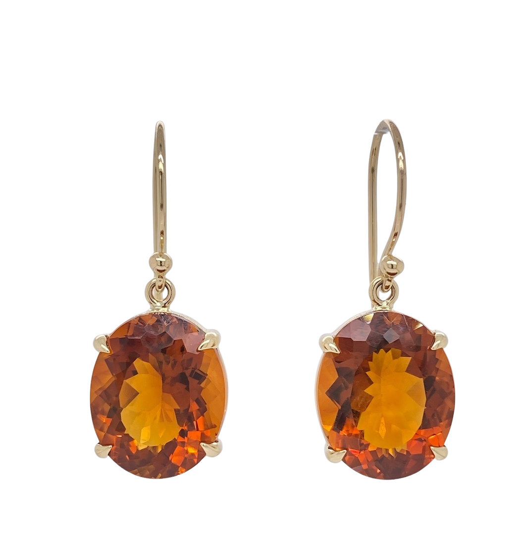 9ct Yellow Gold Citrine Earrings. GA-363