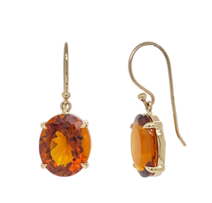 9ct Yellow Gold Citrine Earrings. GA-363