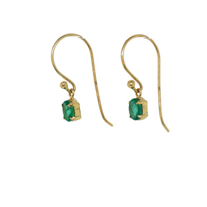 9ct Yellow Gold Emerald Earrings. GA-471