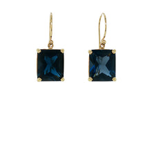 Load image into Gallery viewer, 9ct Yellow Gold London Blue Topaz Earrings. GA-473
