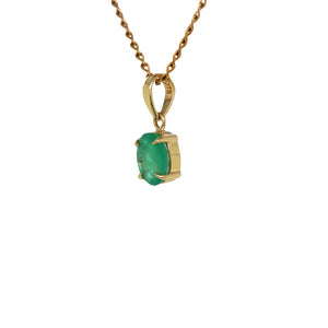 9ct Yellow Gold Zambian Emerald Pendant. GA-476