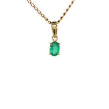 Load image into Gallery viewer, 9ct Yellow Gold Zambian Emerald Pendant. GA-477
