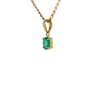 9ct Yellow Gold Zambian Emerald Pendant. GA-477