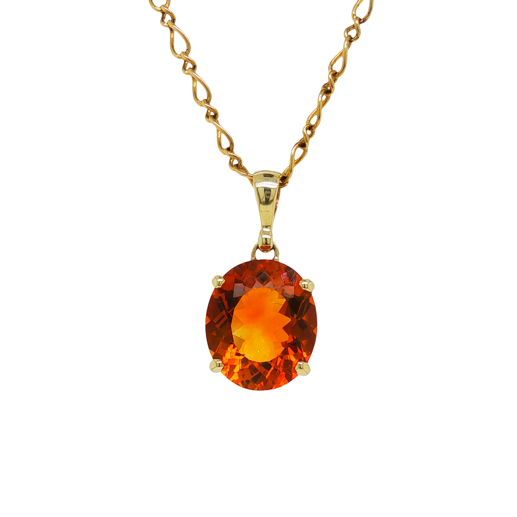9ct Yellow Gold Citrine Pendant. GA-489
