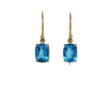 Load image into Gallery viewer, 9ct Yellow Gold Swiss Blue Topaz Earrings. GA-496

