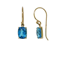 Load image into Gallery viewer, 9ct Yellow Gold Swiss Blue Topaz Earrings. GA-496
