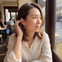 Load image into Gallery viewer, 9ct Yellow Gold Swiss Blue Topaz Earrings. GA-508
