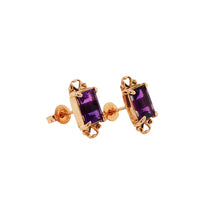 Load image into Gallery viewer, 9ct Rose Gold Amethyst Renee Stud Earrings. J374GA
