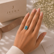 Load image into Gallery viewer, Sterling Silver Blue Topaz Ring. GA-532.
