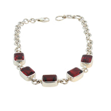 Load image into Gallery viewer, Sterling Silver Garnet Bracelet. GA-534

