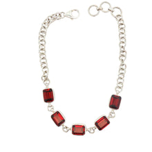 Load image into Gallery viewer, Sterling Silver Garnet Bracelet. GA-534
