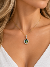 Load image into Gallery viewer, 18ct Yellow Gold Australian Sapphire and Diamond Pendant. GA-535

