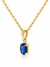 Load image into Gallery viewer, 9ct yellow Gold Australian Sapphire Pendant. GA-538
