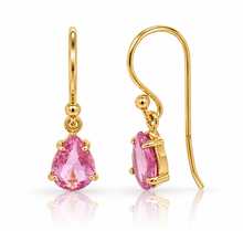 Load image into Gallery viewer, 9ct Yellow Gold Pink Sapphire Earrings. GA-542
