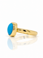 Load image into Gallery viewer, 9ct Yellow Gold Siani Turquoise Oval Ring. GA-552
