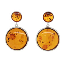 Load image into Gallery viewer, Sterling Silver Baltic Amber Stud Earrings. HEN103
