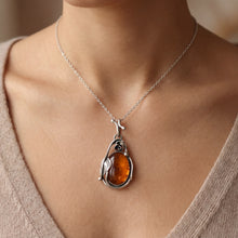 Load image into Gallery viewer, Sterling Silver Baltic Amber Pendant. HEN120
